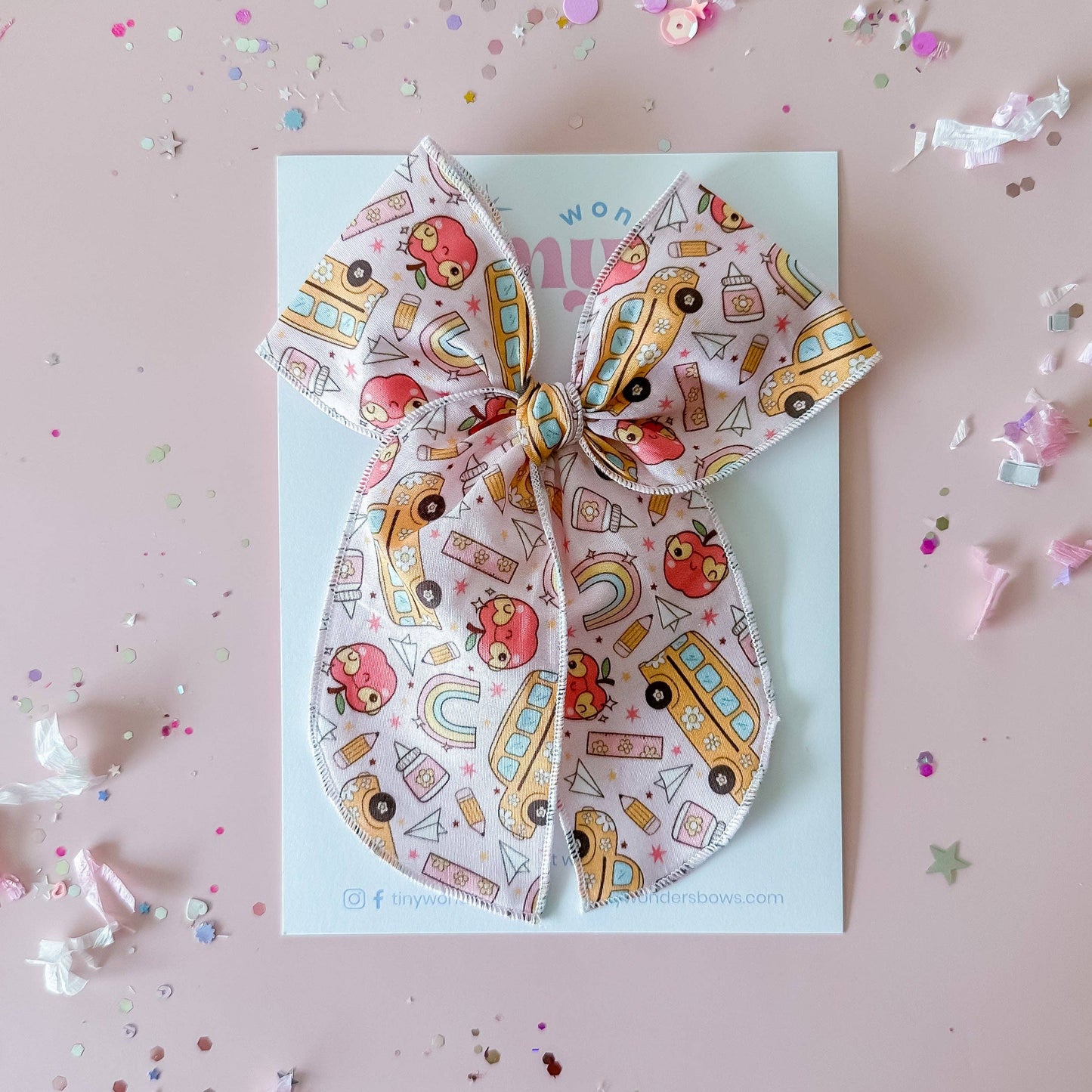 retro back to school bow