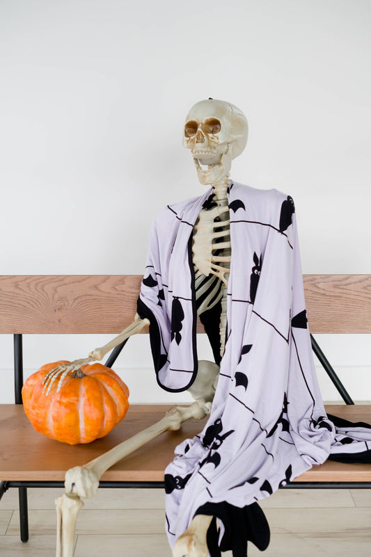Halloween Bat Blanket Throw for Comfort & Decor, Black Bats