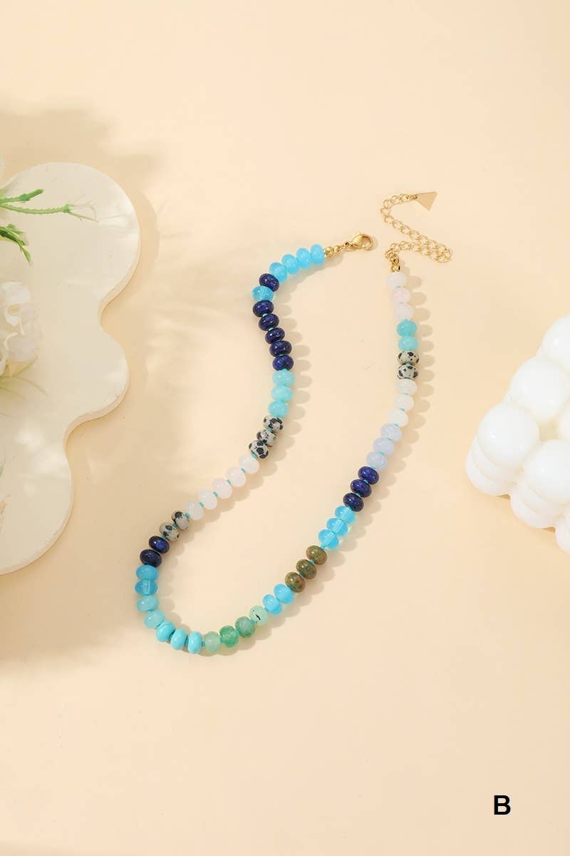 Trendy Natural Agate Gemstone Necklace
