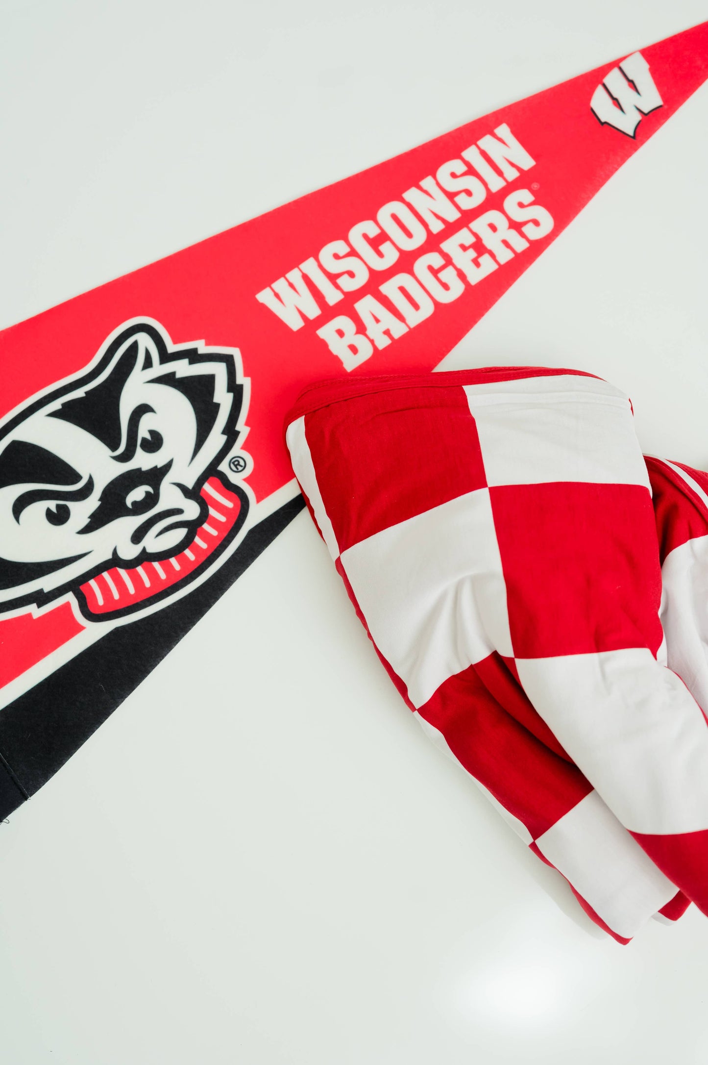 red/white adult swaddle sports blanket