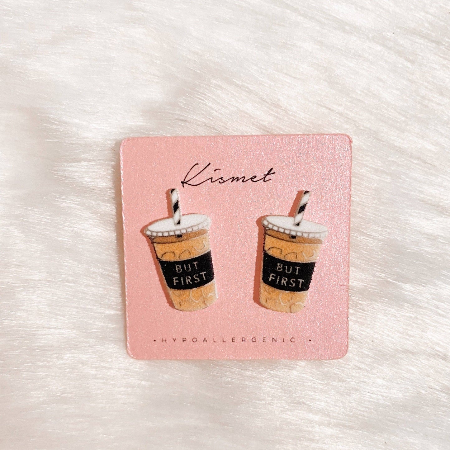 but first coffee stud earrings