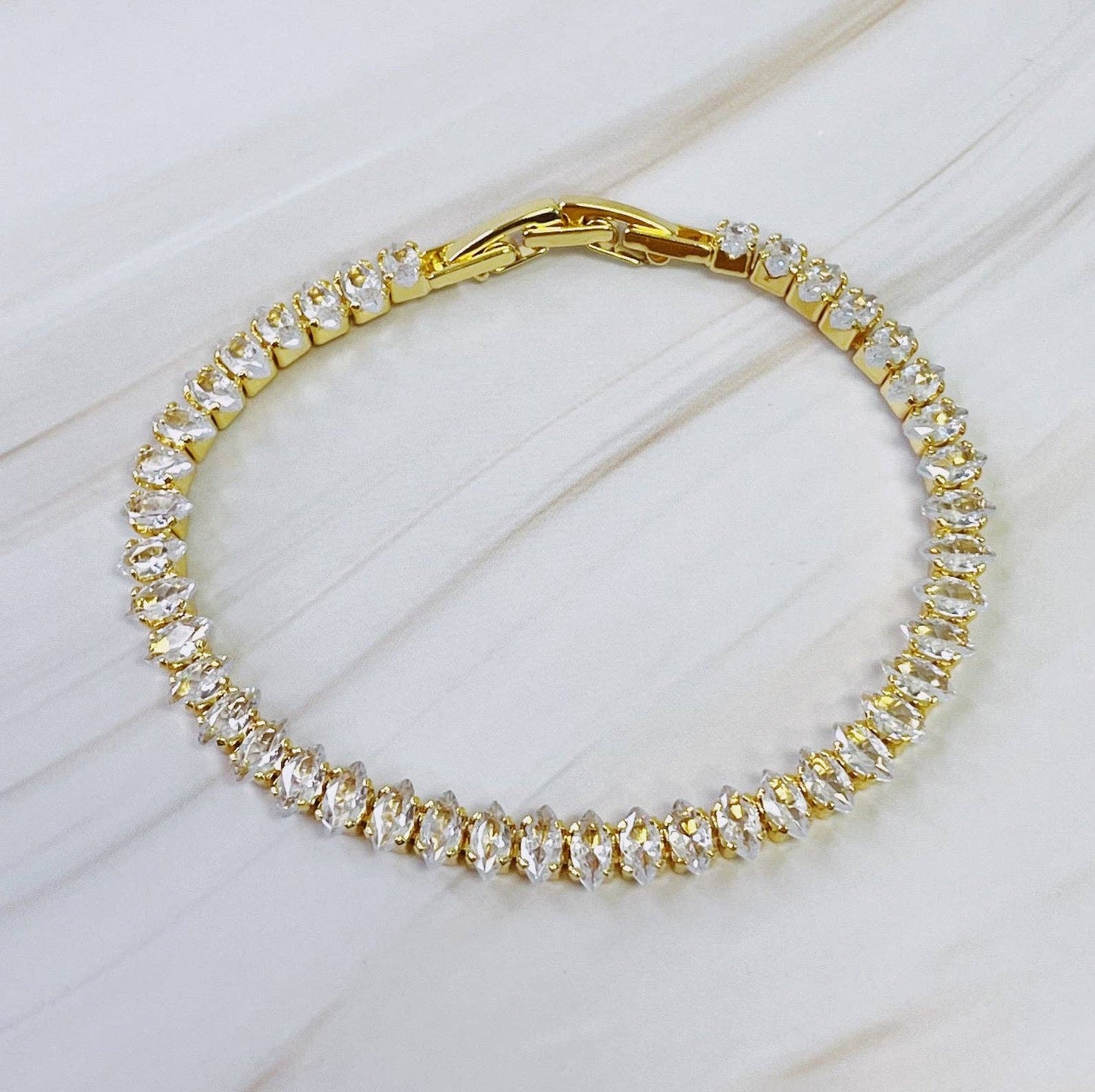marquise cut sparkle tennis bracelet