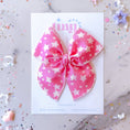 Load image into Gallery viewer, retro stars pink bow