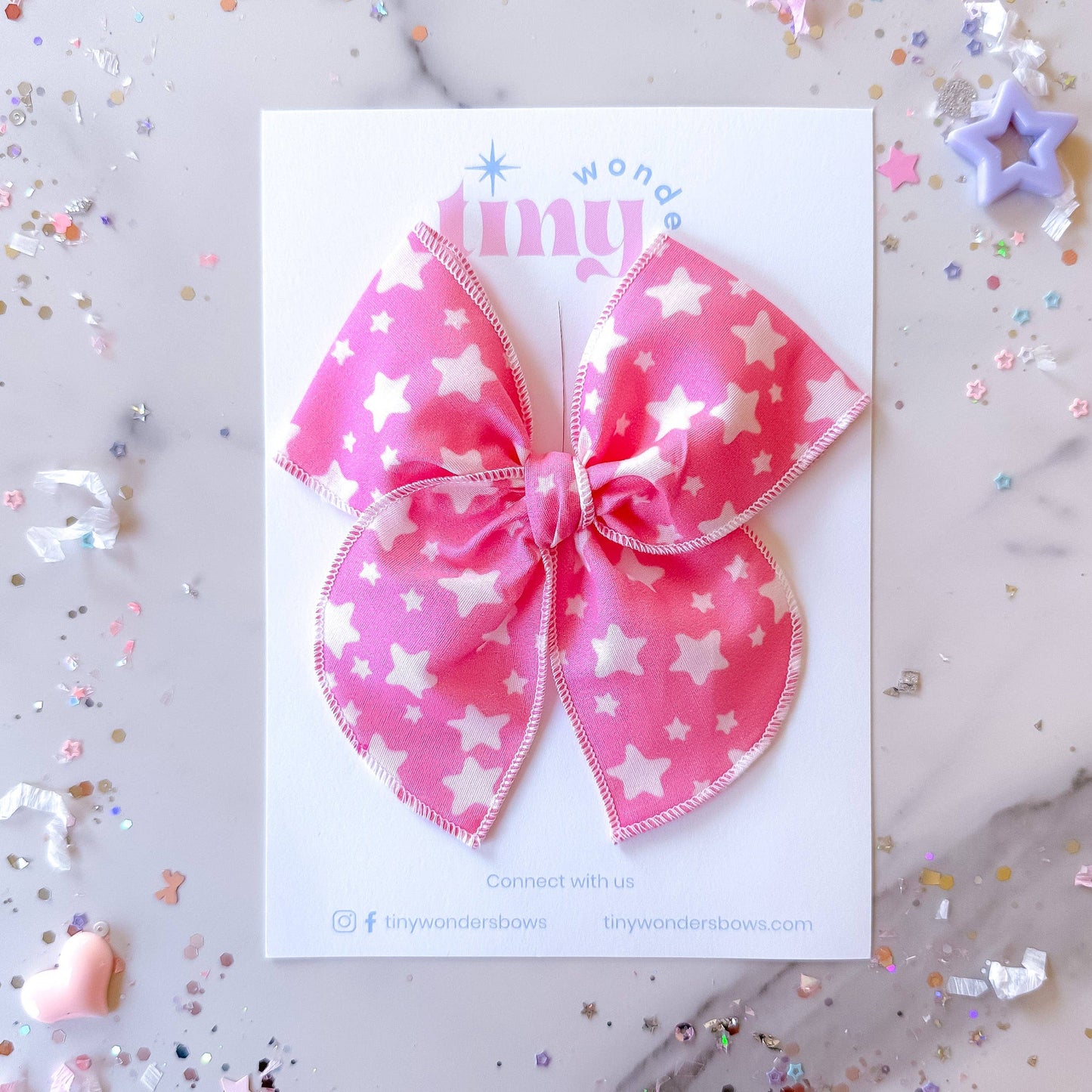 retro stars pink bow
