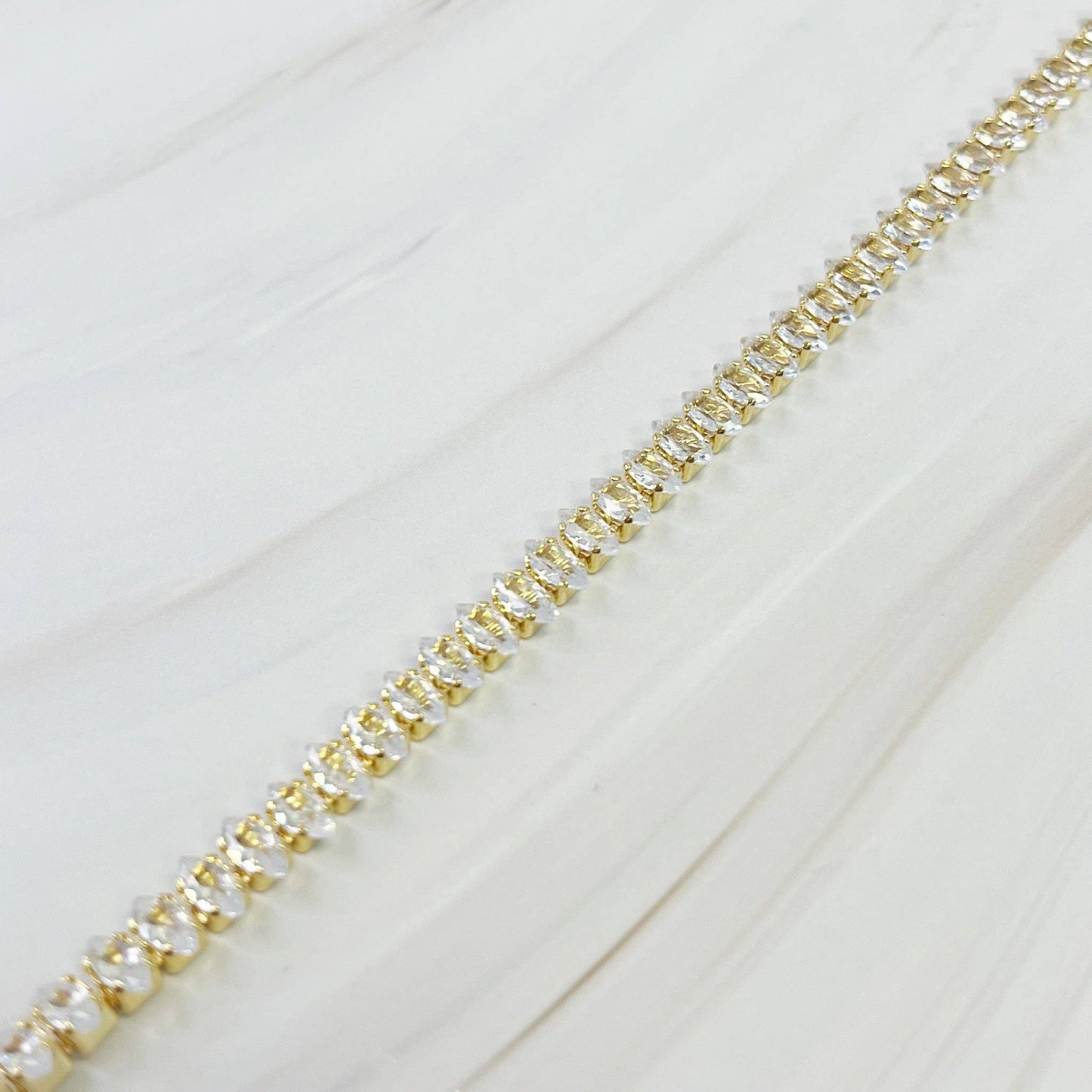 marquise cut sparkle tennis bracelet