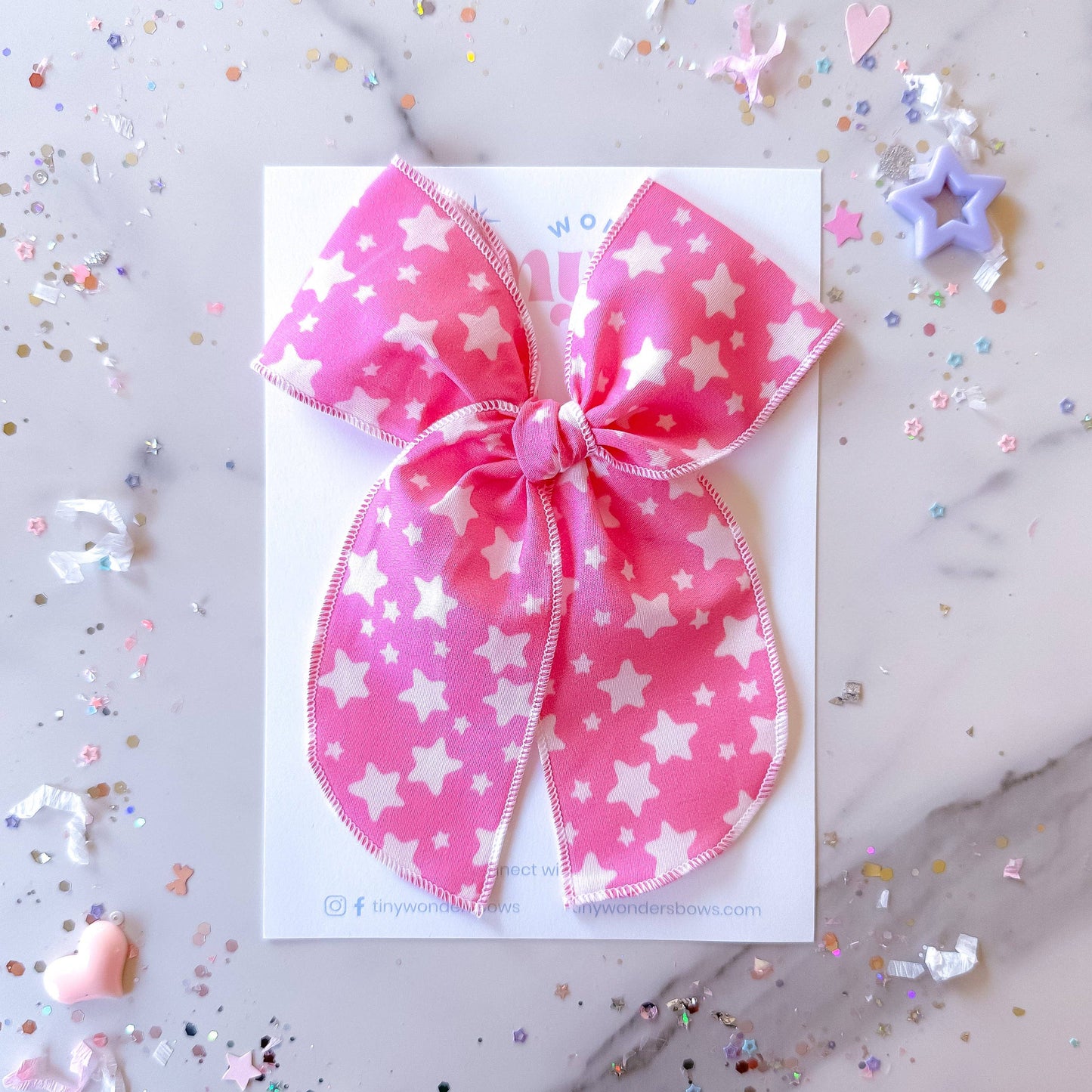 retro stars pink bow