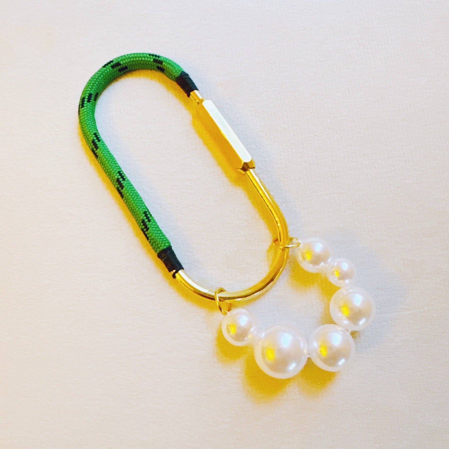 roped and pearled shackle bag charm