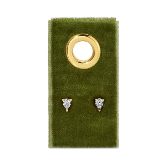 Minimalist Teardrop Faux Diamond Studs