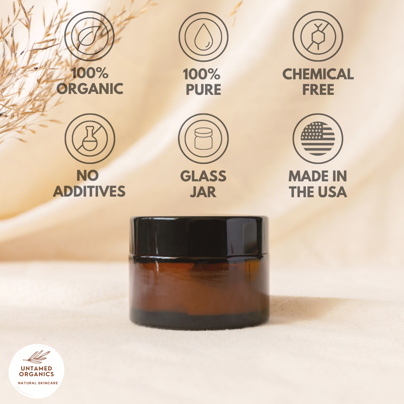 Tallow, Castor, & Frankincense Skin Balm | 2 oz Glass Jar