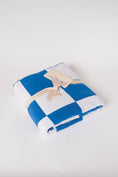 Load image into Gallery viewer, blue/white adult swaddle sports blanket