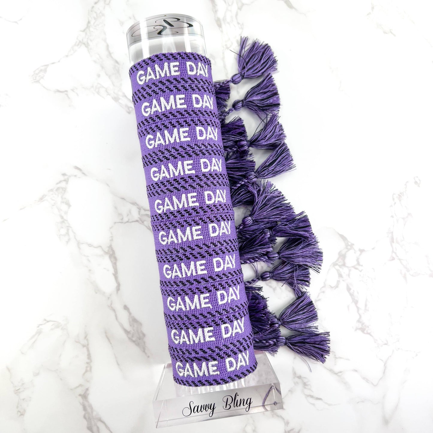 Purple Game Day Embroidered Bracelet