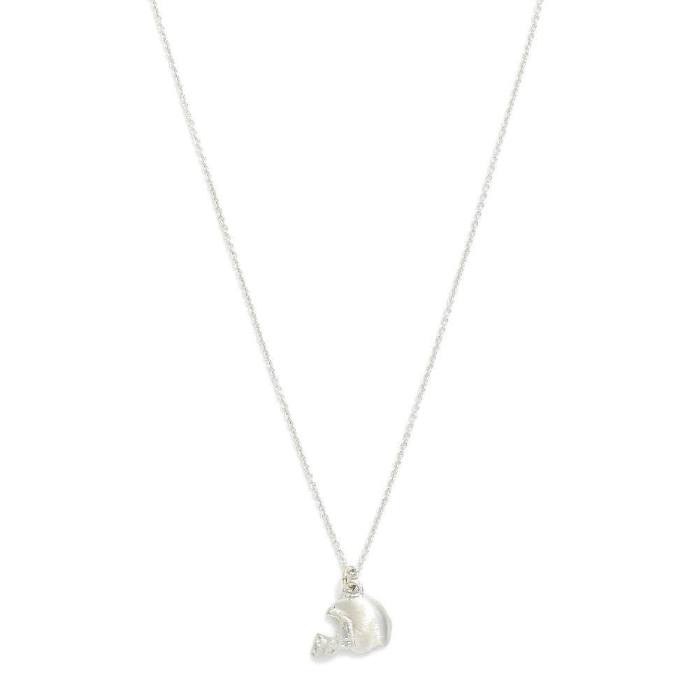silver football helmet necklace