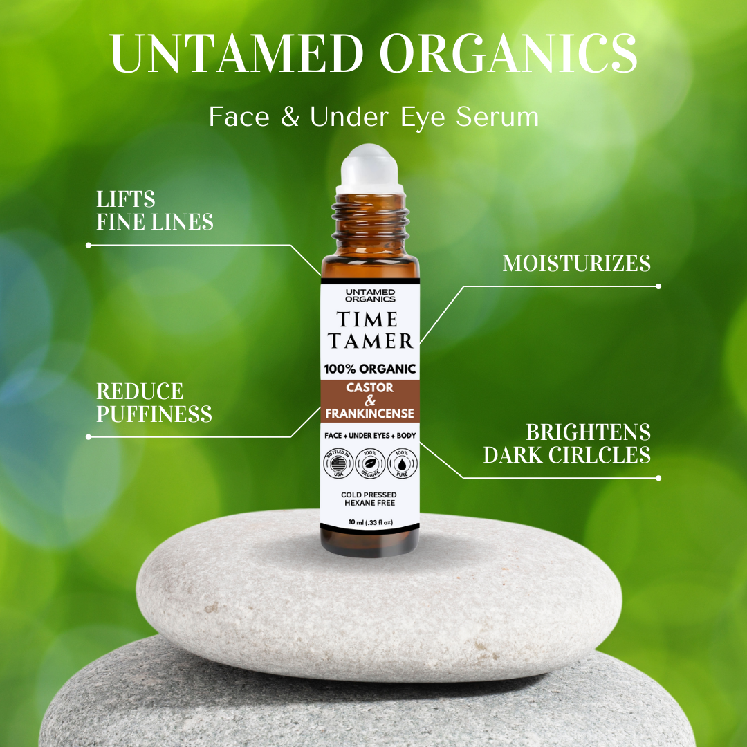 Time Tamer - Organic Castor & Frankincense Oil Roller 10 mL Glass Bottle
