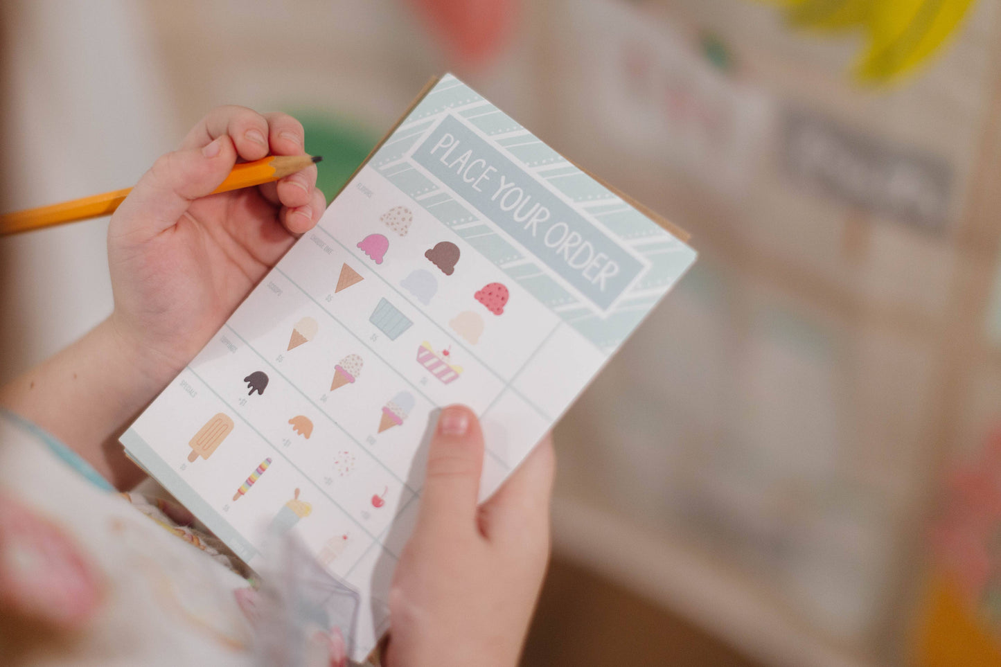 ice cream notepad activity set