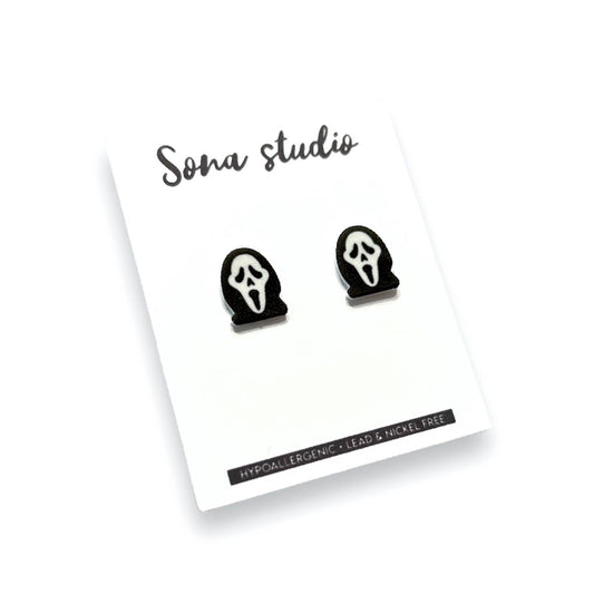 Ghost Face Halloween Earrings