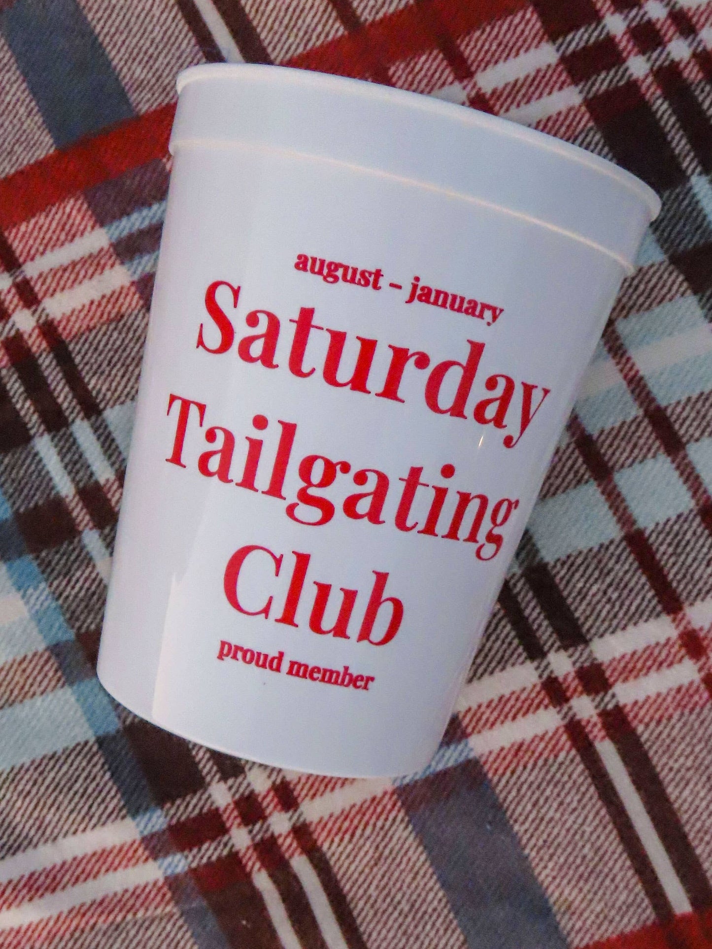saturday tailgating club cup