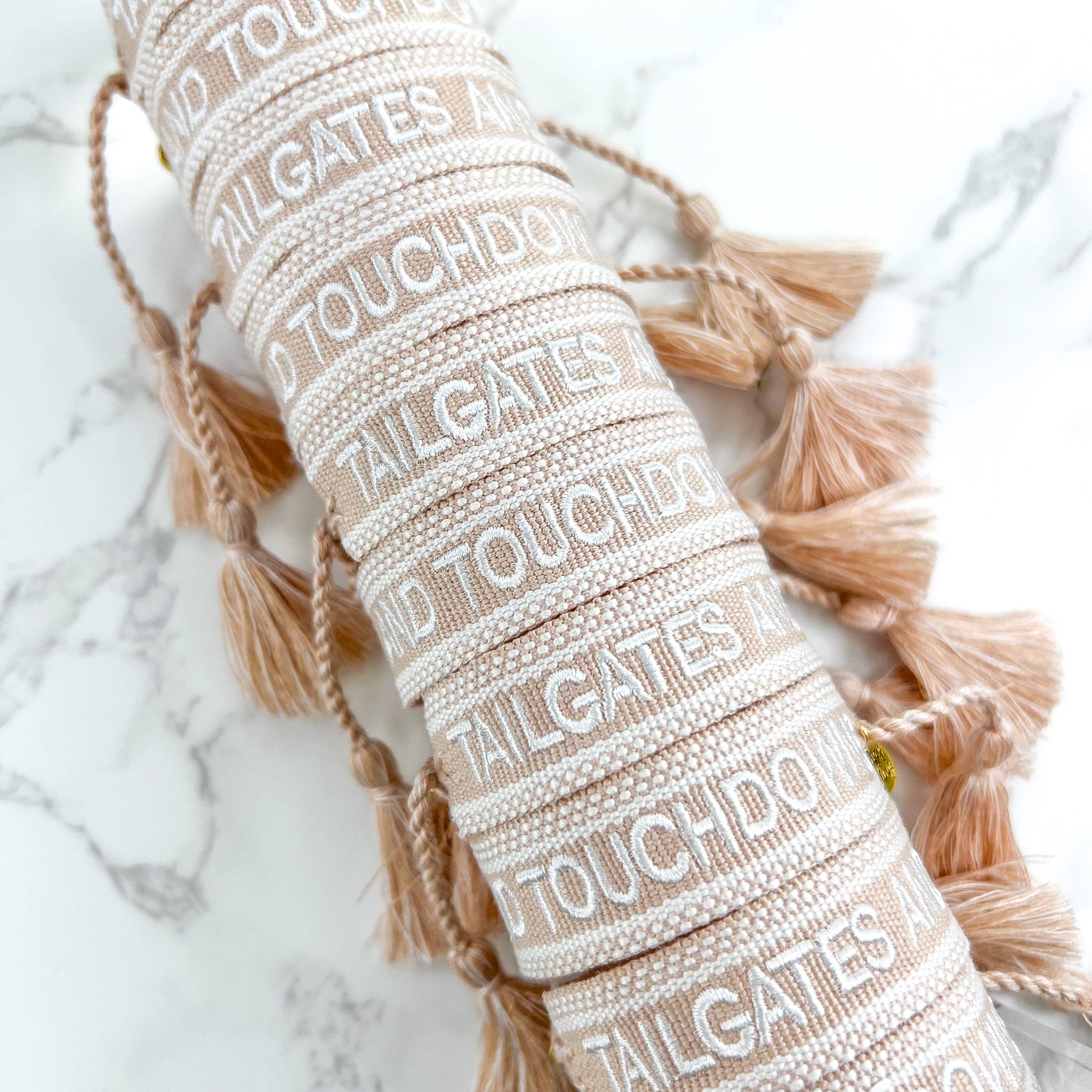 tailgates and touchdowns embroidered bracelet