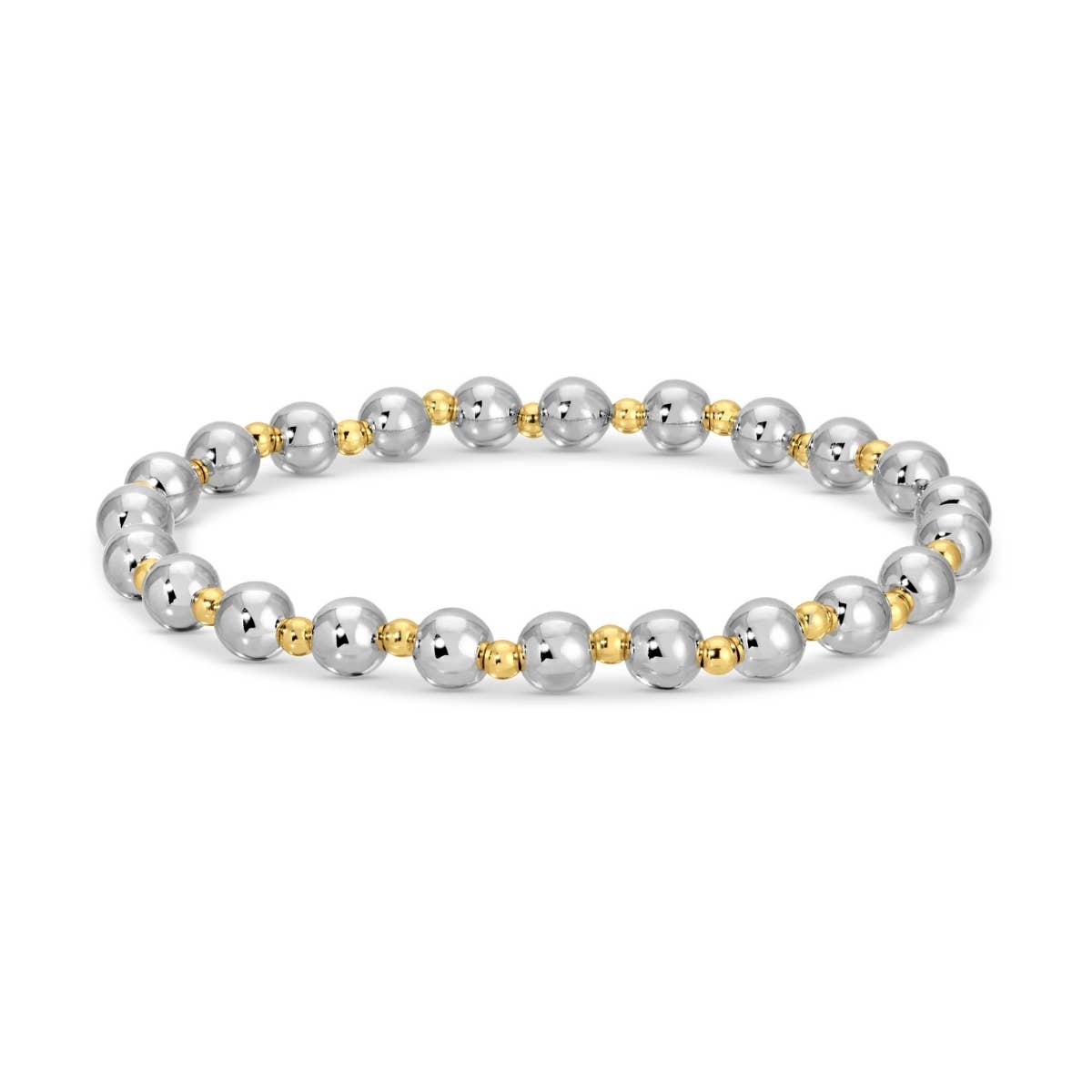 6mm Stretch Bead Bracelet with 3mm Bead Accents