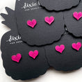 Load image into Gallery viewer, micro confetti hearts in raspberry shimmer

