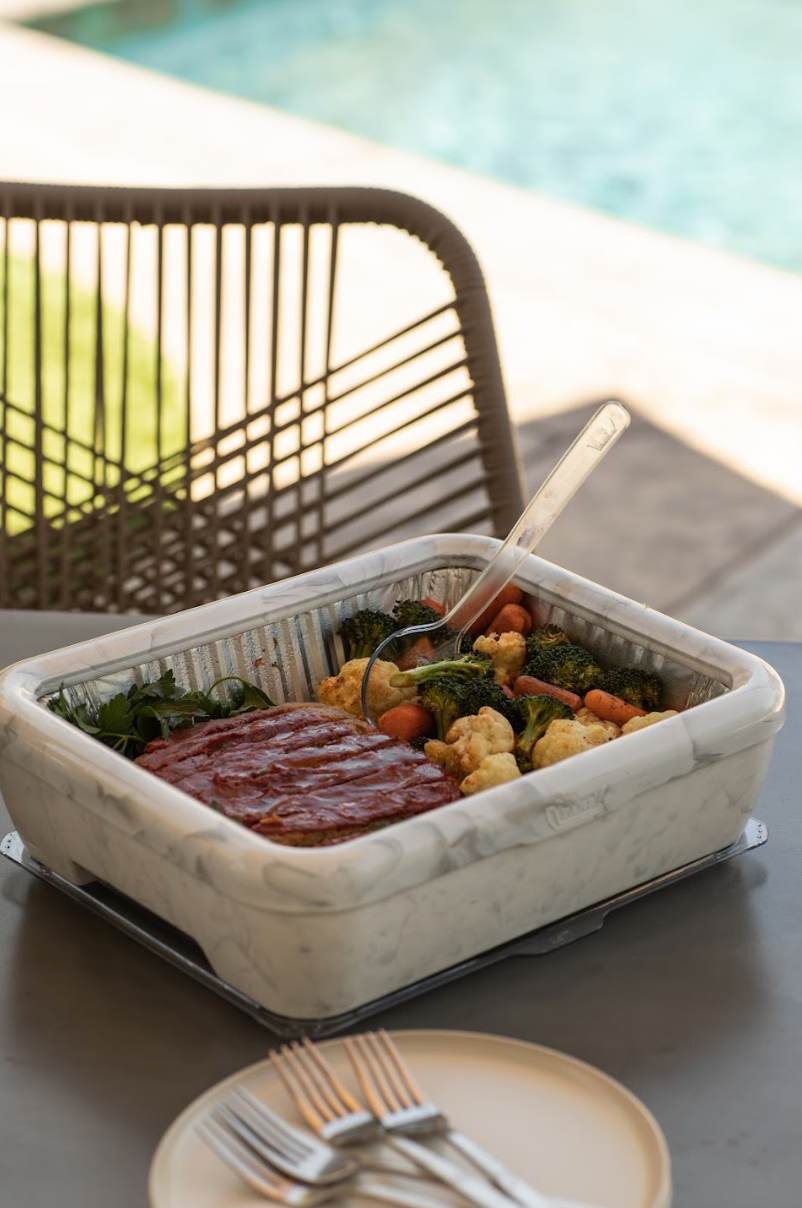 Fancy Panz Premium Set - Pan Frame w/Lid & Hot or Cold Gel Pack - Marble