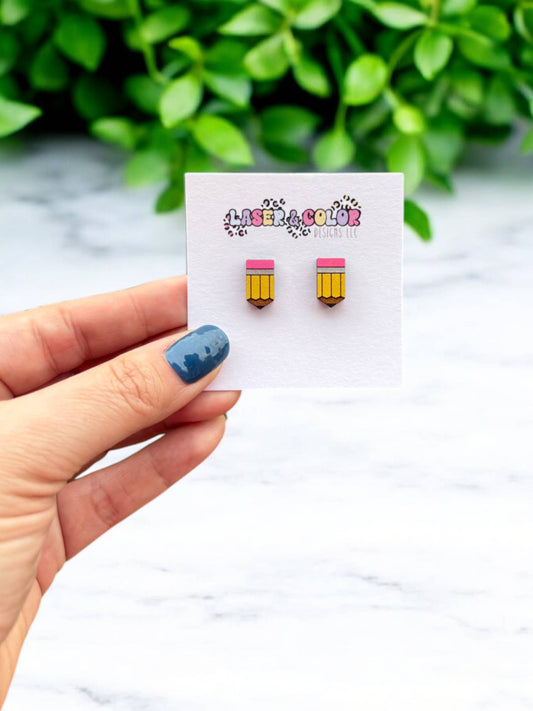 pencil stud earrings