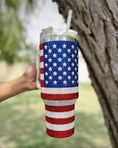 Load image into Gallery viewer, Crystal American Flag 40 Oz. Tumbler
