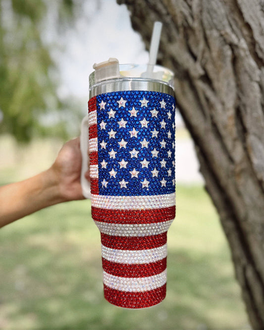 Crystal American Flag 40 Oz. Tumbler