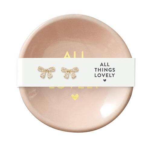 lovely ceramic ring dish & earrings