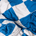 Load image into Gallery viewer, blue/white JUMBO XL swaddle blanket

