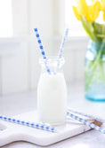 Load image into Gallery viewer, Blue Plaid Floral Reusable Straws
