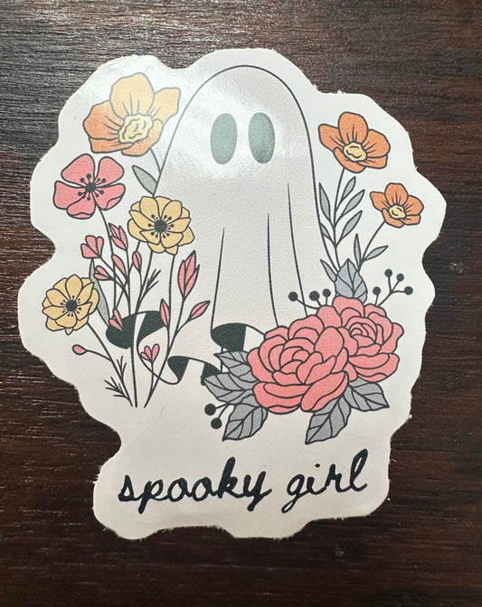 spooky girl vinyl sticker