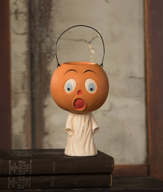 Vintage Scared Pumpkin Ghost