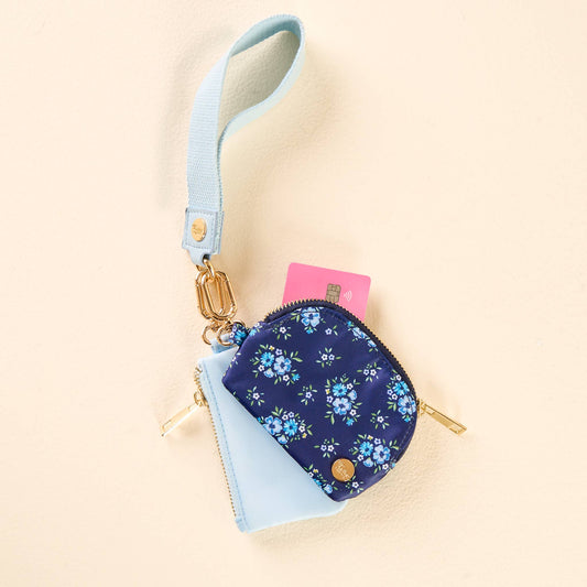 dynamic duo pouch wristlet in endless daydream navy