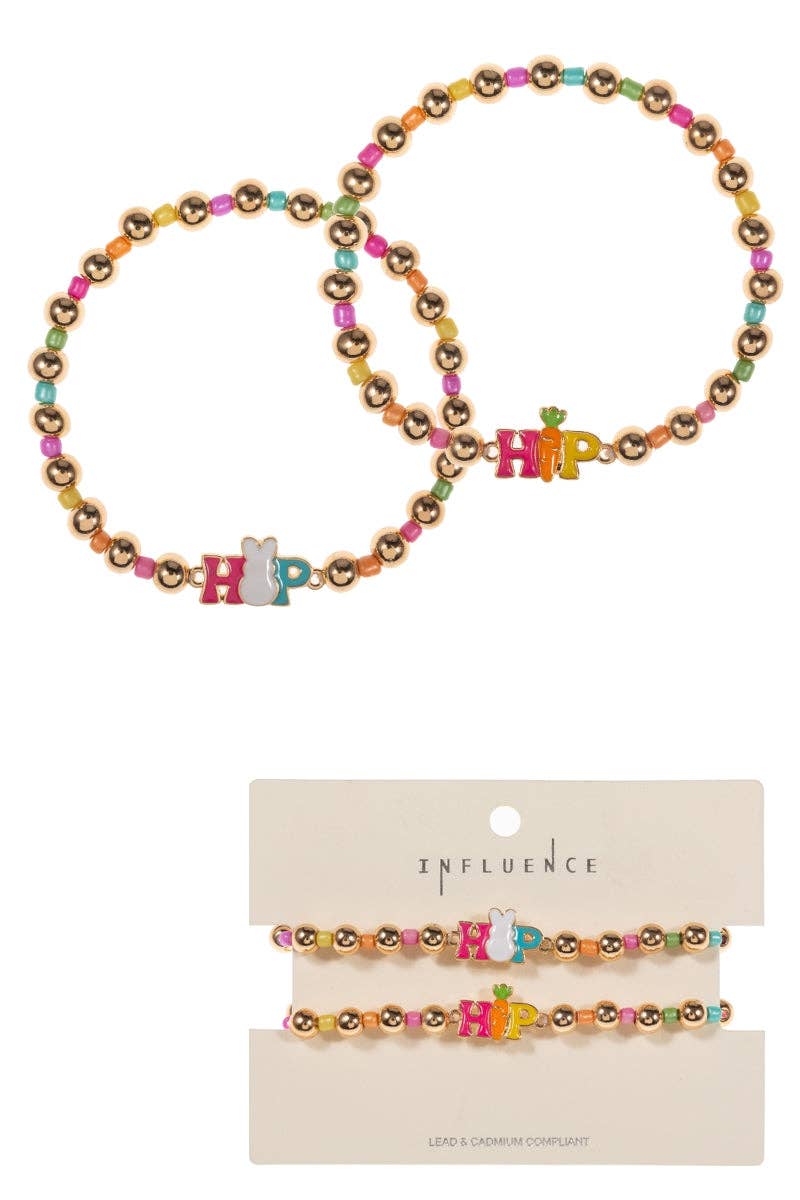 HIP HOP EASTER ENAMEL MIX BEADED STRETCH BRACELETS