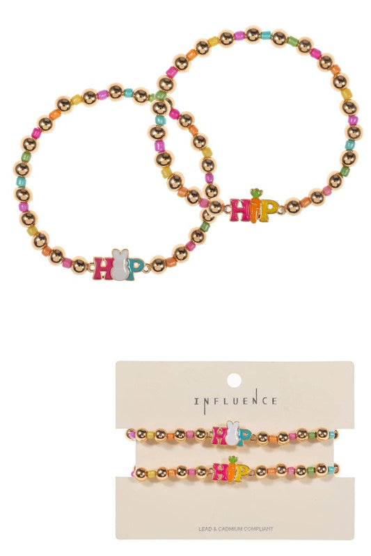 HIP HOP EASTER ENAMEL MIX BEADED STRETCH BRACELETS