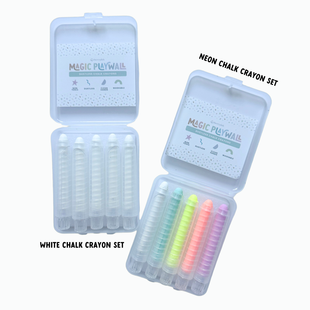 dustless chalk crayons + magnetic holder bundle for magic playwall