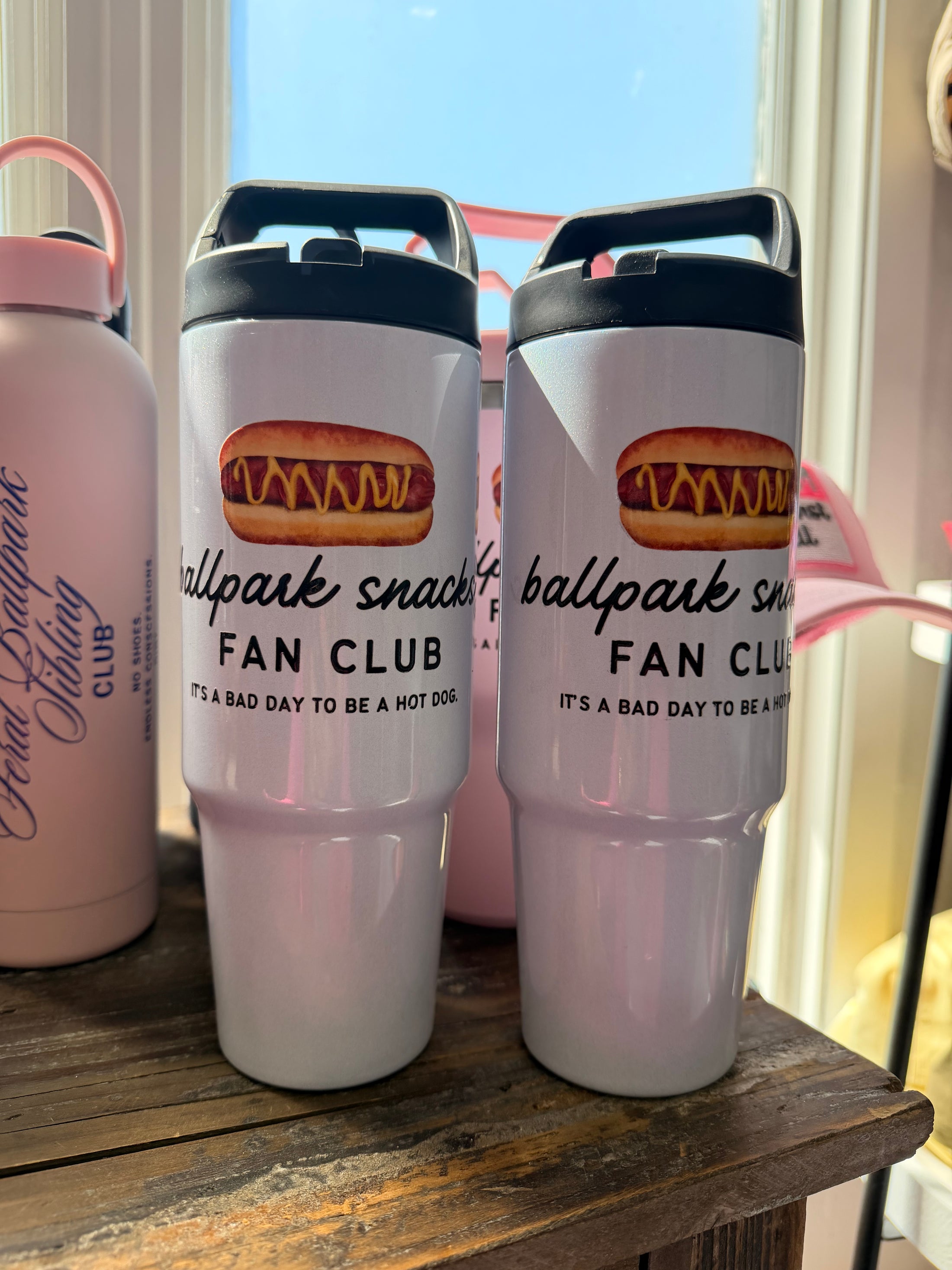 ballpark snacks fan club top handle tumbler