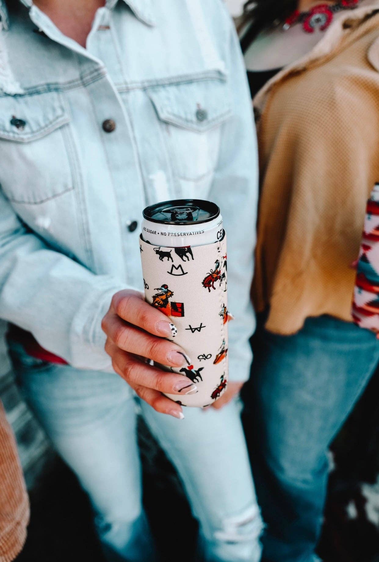 vintage cowboy tall koozie