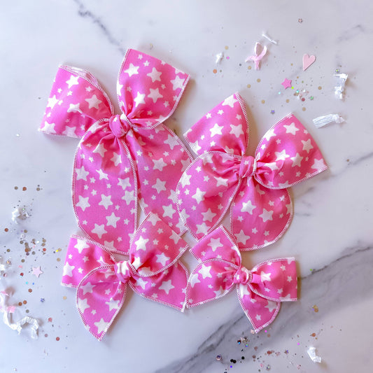 retro stars pink bow