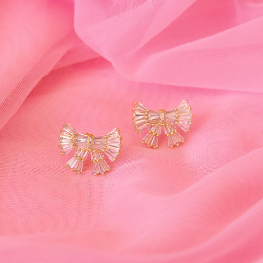 sparkle bow earrings