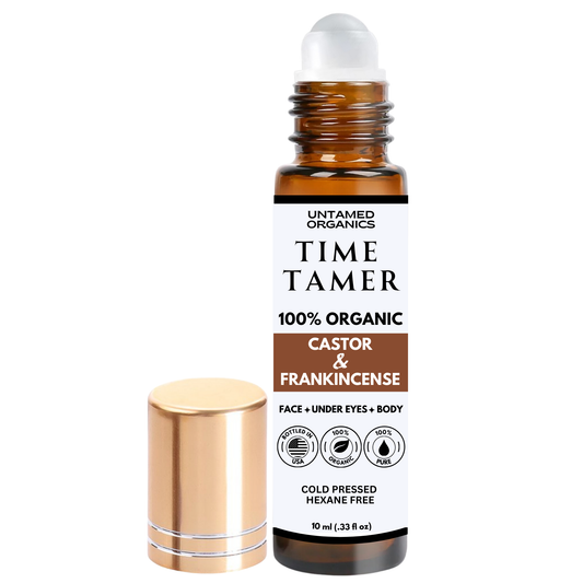 Time Tamer - Organic Castor & Frankincense Oil Roller 10 mL Glass Bottle