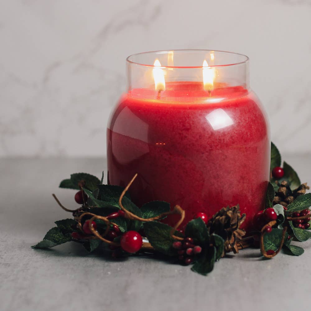 Winter Berry Pine Candle Ring