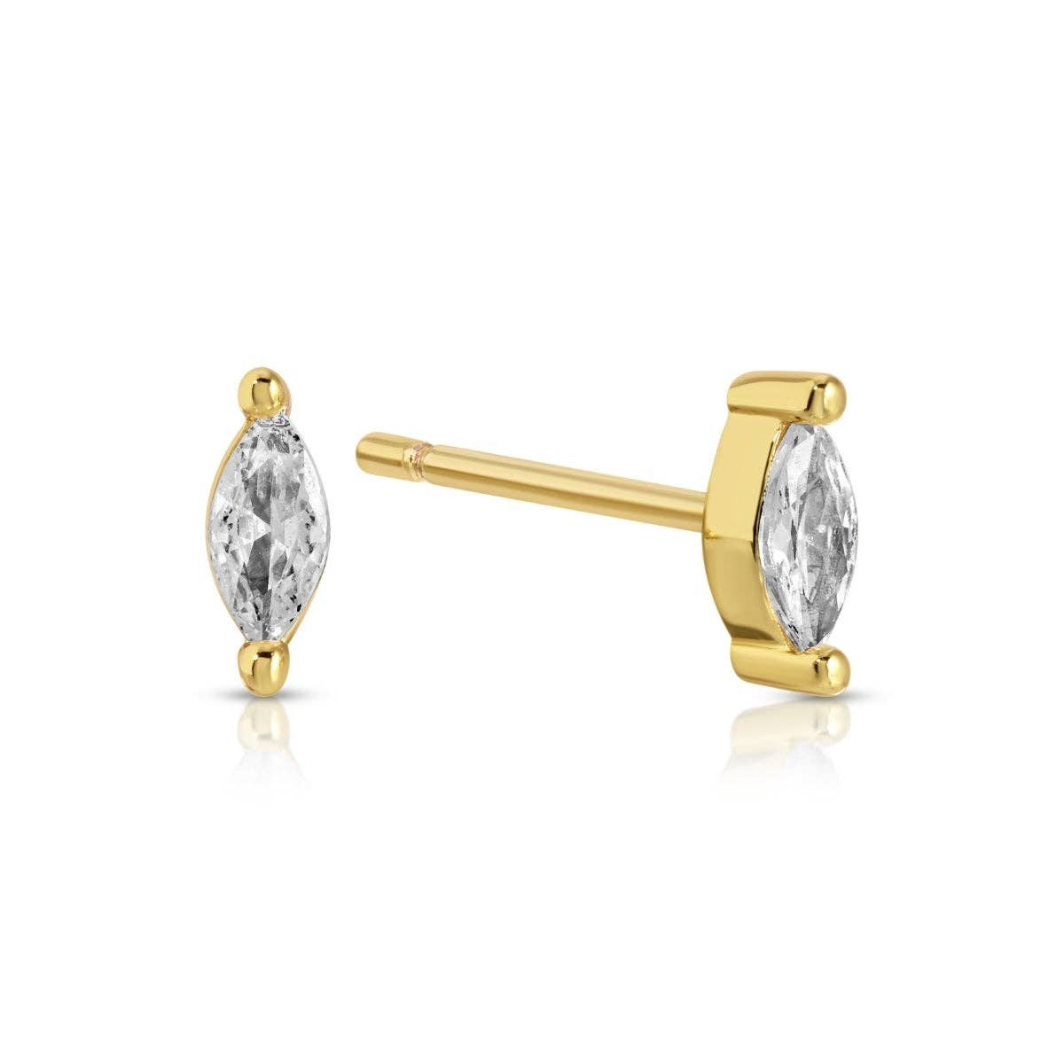 Minimalist Marquise Faux Diamond Studs