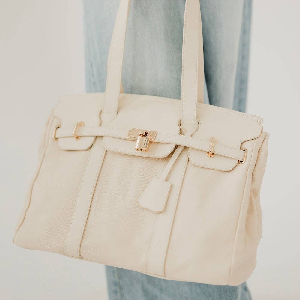 Cadence Canvas and Vegan Leather Tote