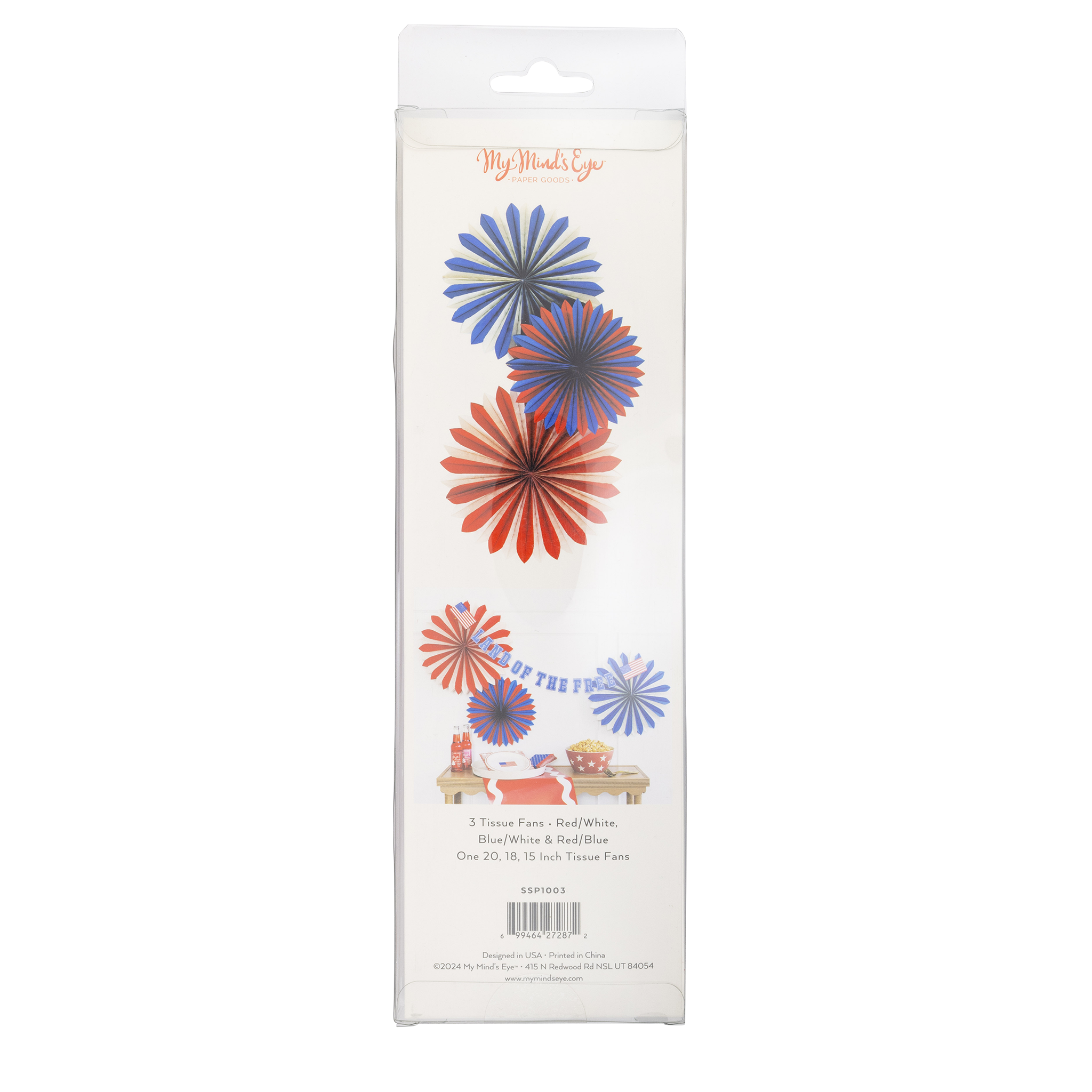 Multi Color Tissue Party Fans