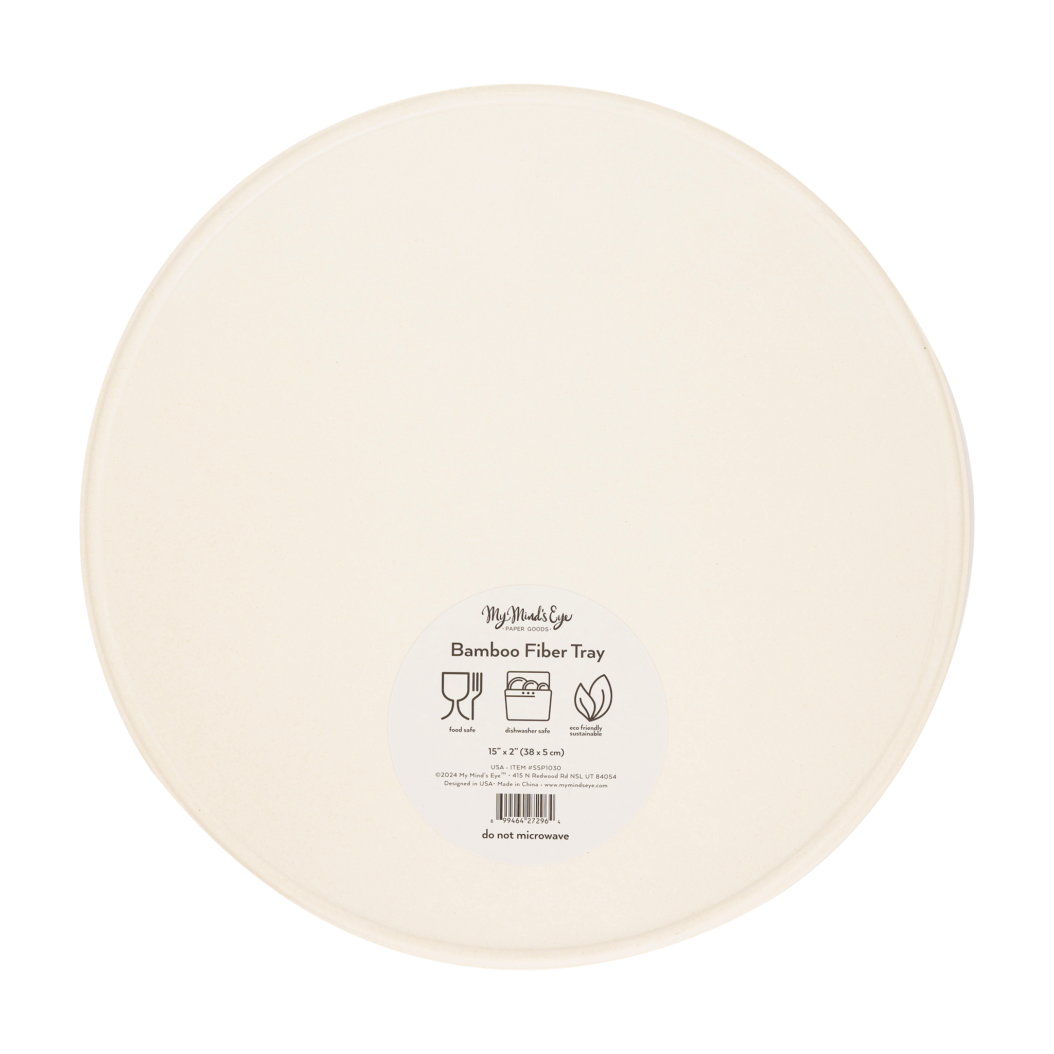 USA Round Reusable Bamboo Serving Tray
