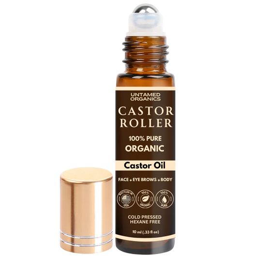 Organic Cold Pressed Castor Oil Roller | 10 mL Glass Bottle