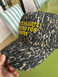 Load image into Gallery viewer, Sorry I'm Late, I Stopped for Coffee - Luxe Leopard Trucker Hat
