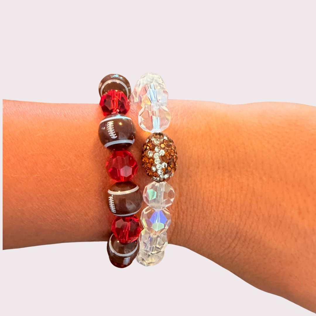 FOOTBALL stretchy bracelet - STACK & RALLY by Florence and Jean