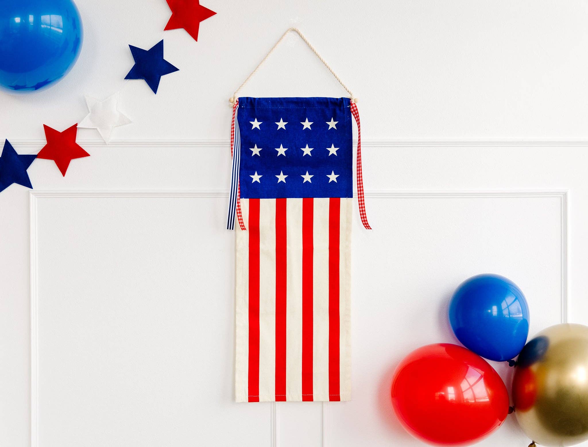 USA Flag Canvas Hanging Banner